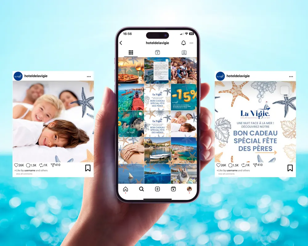 Web et réseaux sociaux de l’Hôtel La Vigie Collioure